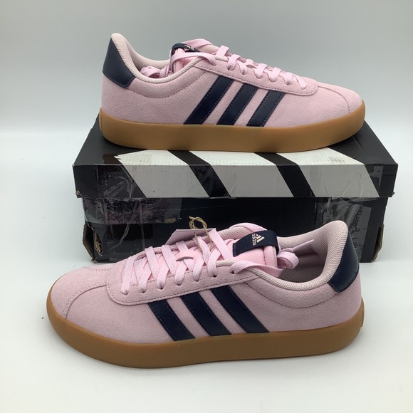 adidas Shoes - Adidas VL Court 3.0 Pink Navy Gum Sole Suede Womens Sneakers Size 9.5 JP7629